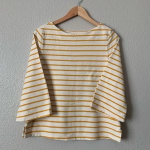 Old Navy white yellow striped boat tee S Small